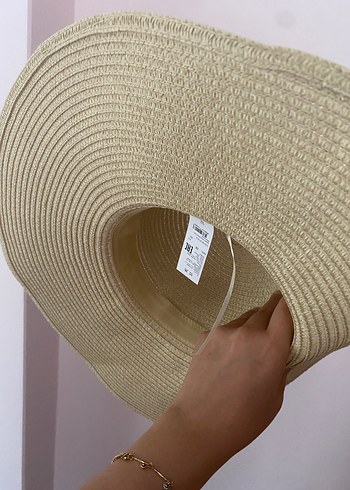 Bej Büyük Kenarlı Bohem Kadın Şapka - Görsel 6