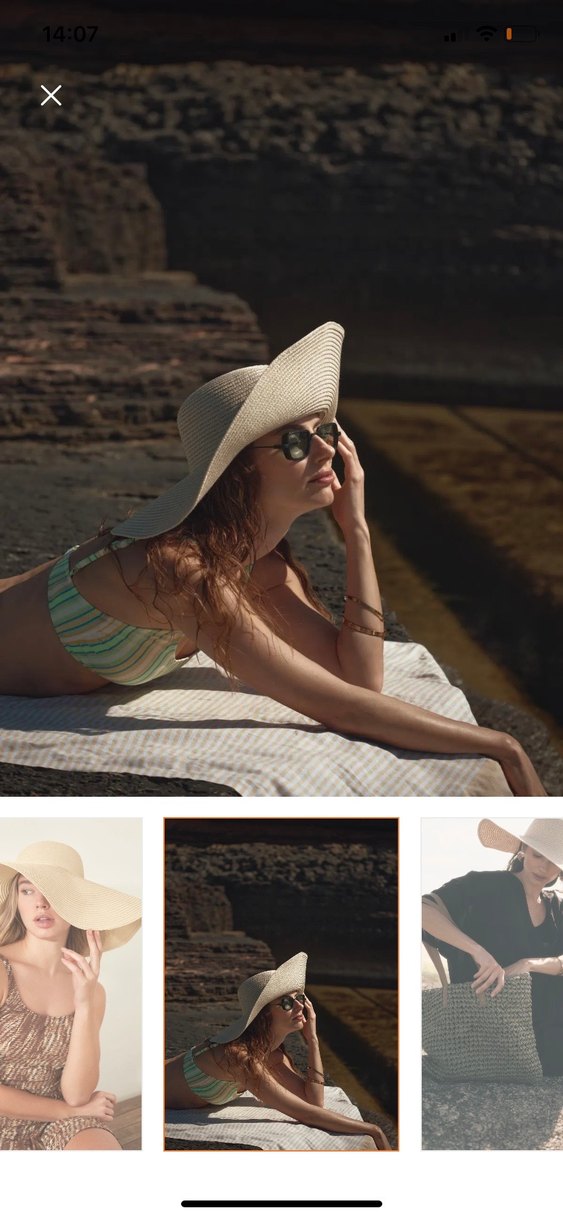 Bej Büyük Kenarlı Bohem Kadın Şapka - Görsel 2