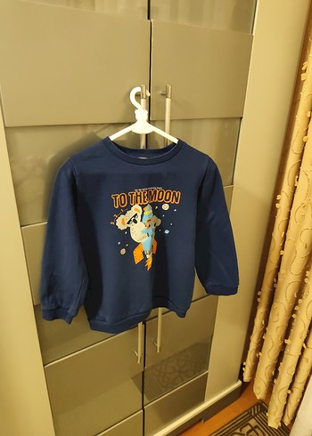 Erkek Çocuk Mavi Baskılı Sweatshirt - Görsel 5