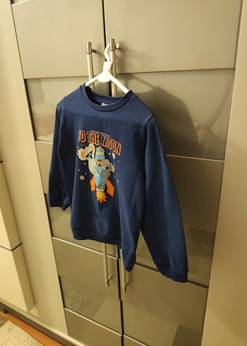 Erkek Çocuk Mavi Baskılı Sweatshirt - Görsel 3