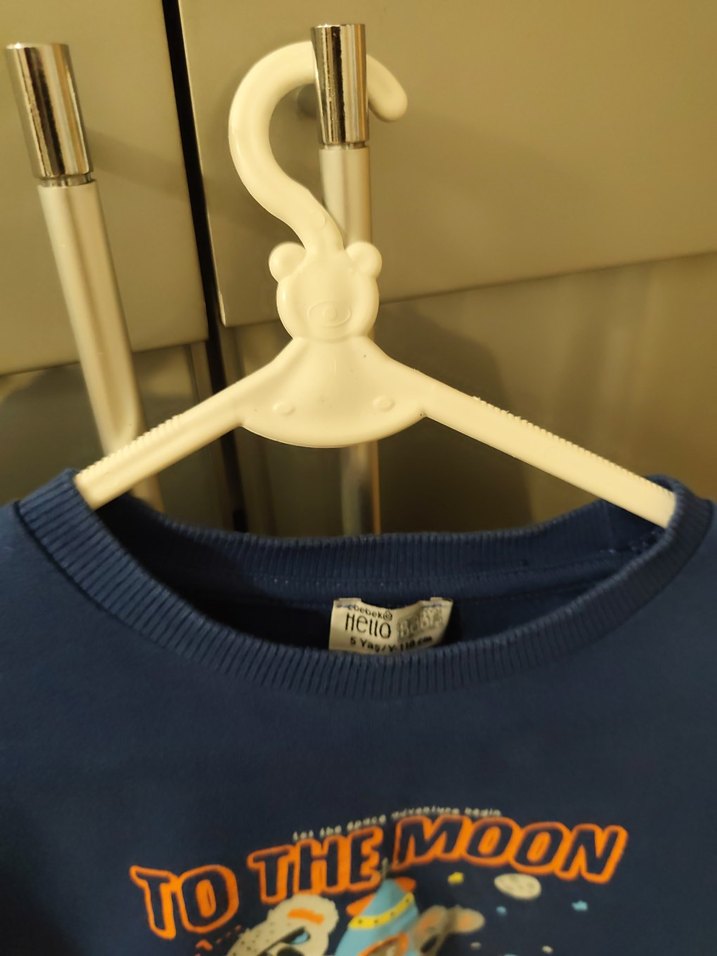 Erkek Çocuk Mavi Baskılı Sweatshirt - Görsel 4