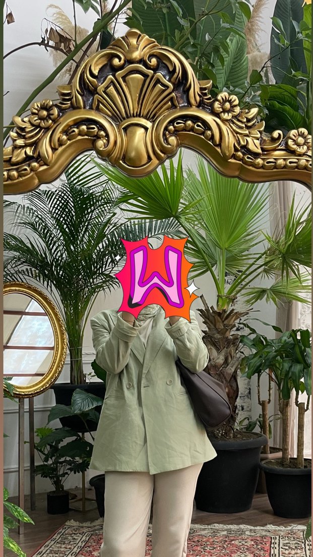 Düğmeli Mint Yeşili Keten Kadın Blazer Ceket - Görsel 3