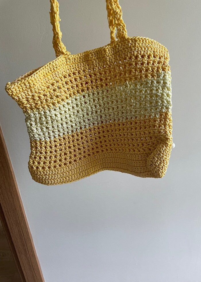 sarı el yapımı çanta - Görsel 2