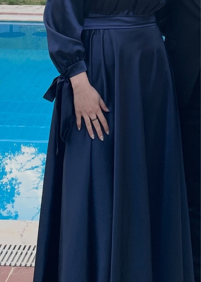 saten lacivert tesettür #abiye #mezuniyet #balo - Görsel 4