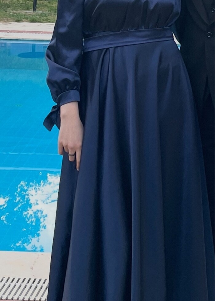 saten lacivert tesettür #abiye #mezuniyet #balo - Görsel 5