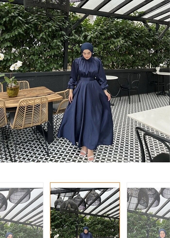 saten lacivert tesettür #abiye #mezuniyet #balo - Görsel 2