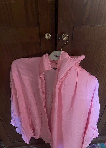 Düğmeli Pembe Keten Gömlek ve alt takımı - Görsel 6