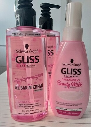 GLISS JEL BAKIM KREMI×2 + GLISS CANLANDIRICI BEAUTY MILK 