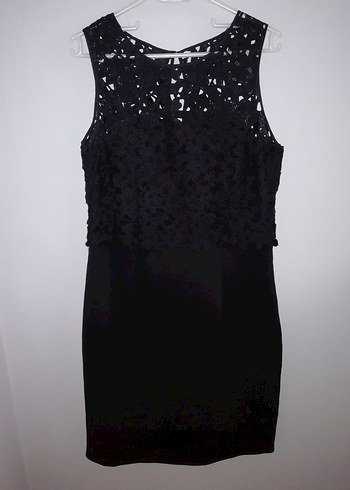 Dantel Detaylı Siyah Midi Gece Elbisesi - Görsel 10