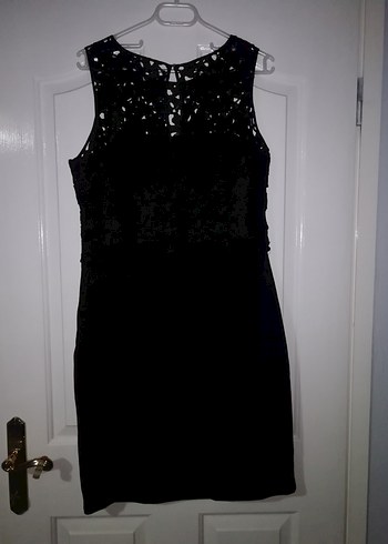 Dantel Detaylı Siyah Midi Gece Elbisesi - Görsel 3