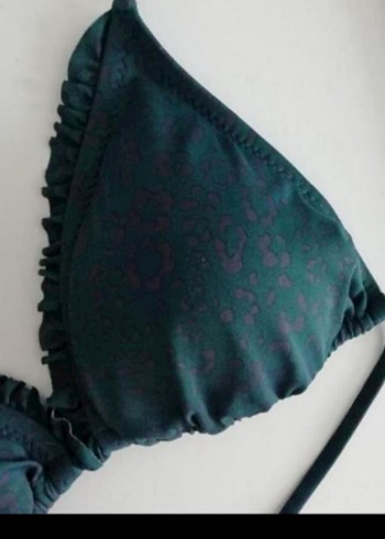 Penti Yeşil Fırfırlı Gotik Strappy Bikini Üstü
