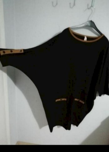 Düğmeli Siyah elbise - Görsel 3