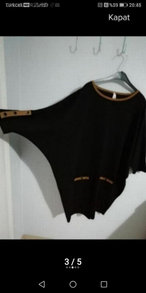 Düğmeli Siyah elbise - Görsel 3