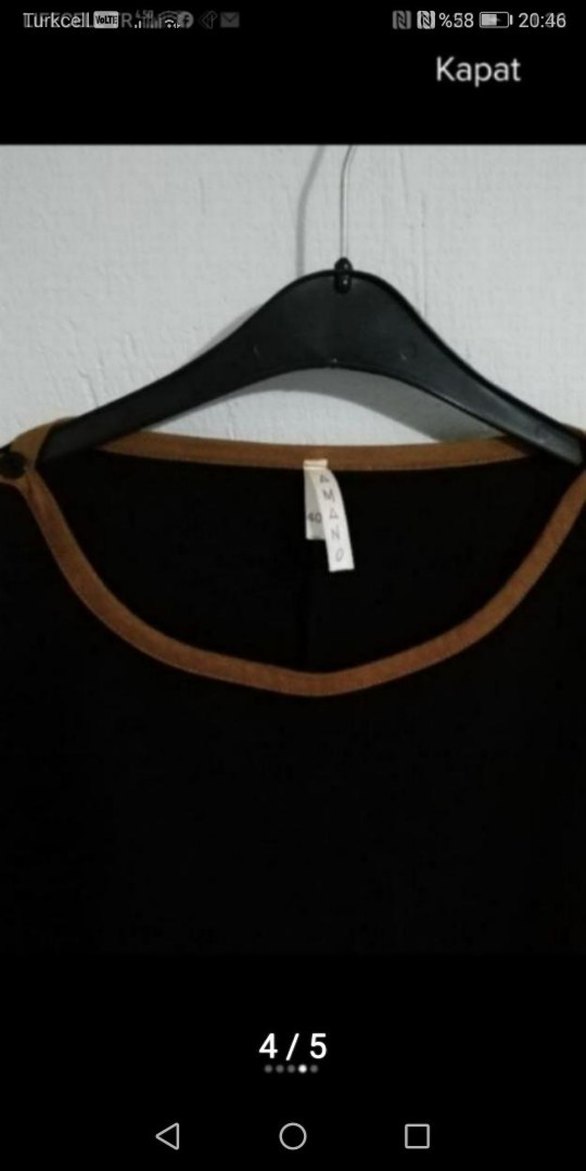 Düğmeli Siyah elbise - Görsel 4