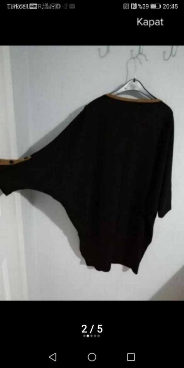 Düğmeli Siyah elbise - Görsel 2