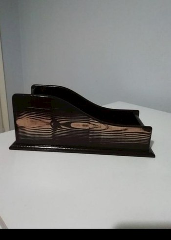 Koyu Kahverengi Ahşap Şişe Tutucu - Görsel 2