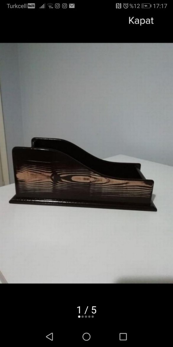 Koyu Kahverengi Ahşap Şişe Tutucu - Görsel 2