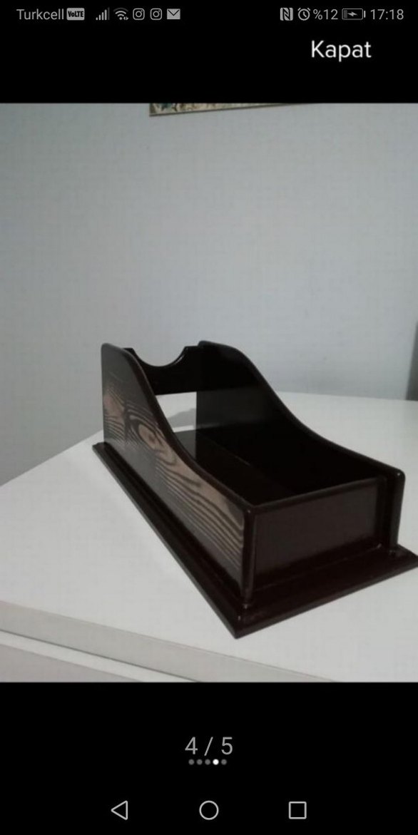 Koyu Kahverengi Ahşap Şişe Tutucu - Görsel 4