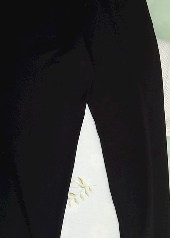 Kadın Siyah tayt Velcro Detaylı - Görsel 2