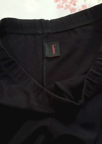 Kadın Siyah tayt Velcro Detaylı - Görsel 3