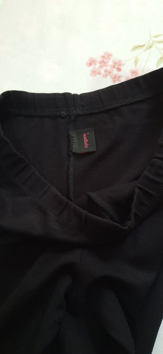 Kadın Siyah  tayt Velcro Detaylı - Görsel 3