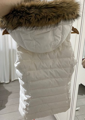 Tommy hilfiger Beyaz Kürklü Kadın Puff Yelek - Görsel 3