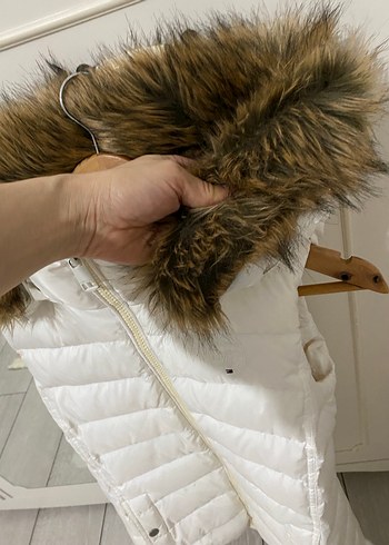 Tommy hilfiger Beyaz Kürklü Kadın Puff Yelek - Görsel 2