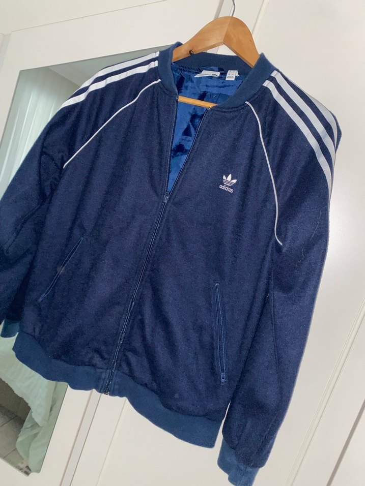 Lacivert Fermuarlı Adidas Spor Ceket - Görsel 2