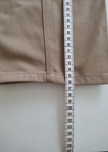 Bej Kadın Kumaş Pantolon Midi Boy Rahat Kesim - Görsel 5