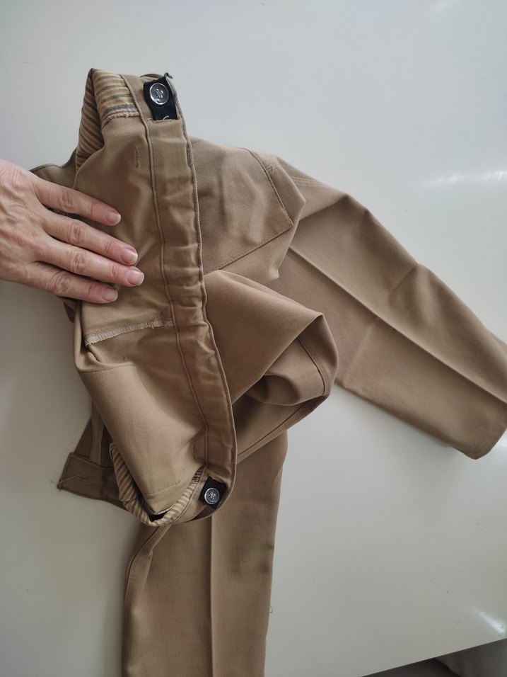 Bej Kadın Kumaş Pantolon Midi Boy Rahat Kesim - Görsel 4