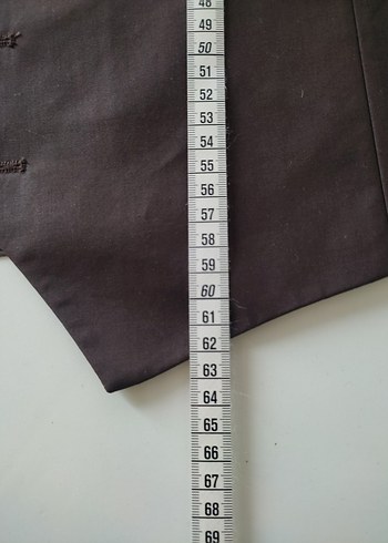 Düğmeli Kahverengi Erkek Yelek - Görsel 5