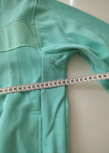 Turkuaz Fermuarlı Kadın Spor Ceket - Görsel 3