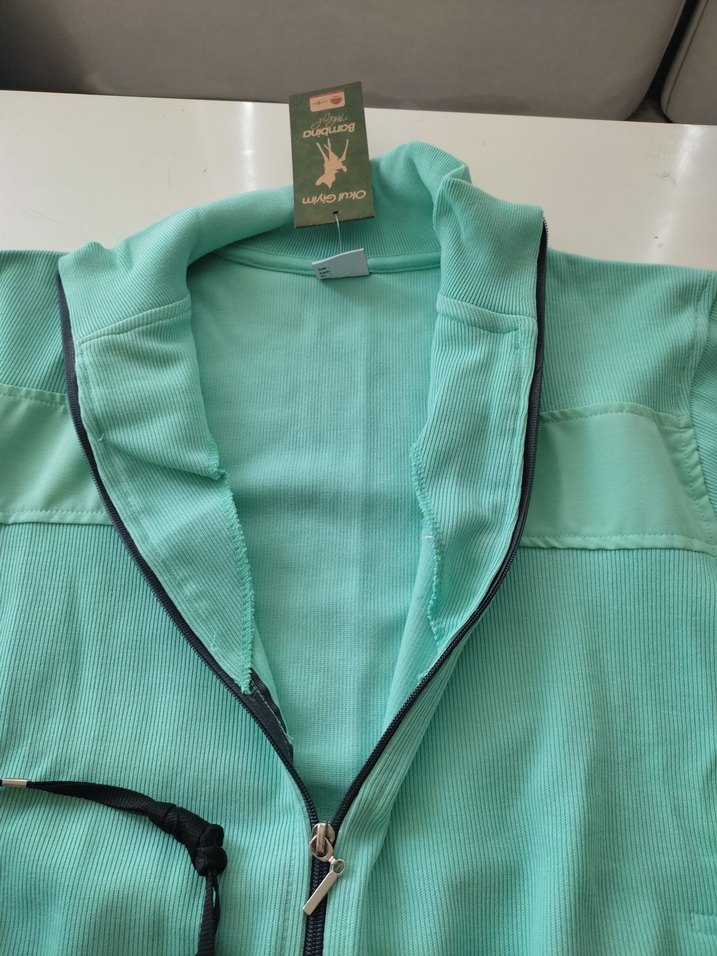 Turkuaz Fermuarlı Kadın Spor Ceket - Görsel 5