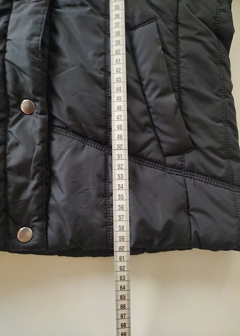 Düğmeli Siyah Kadın Kışlık Mont M BEDEN - Görsel 8