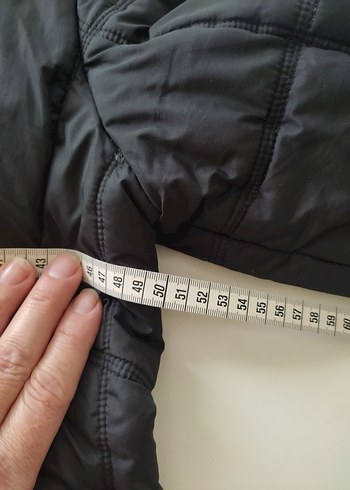 Düğmeli Siyah Kadın Kışlık Mont M BEDEN - Görsel 9
