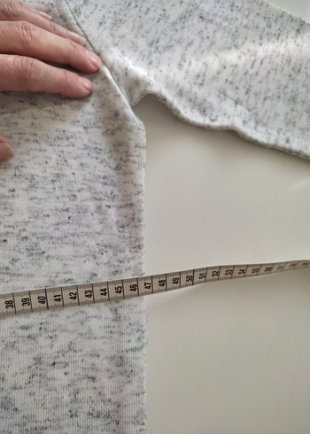 Gri Pamuklu Fakir Kol sweatshirt - Görsel 4