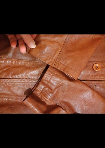 BÜYÜK BEDEN ERKEK DERİ KABAN - Görsel 5