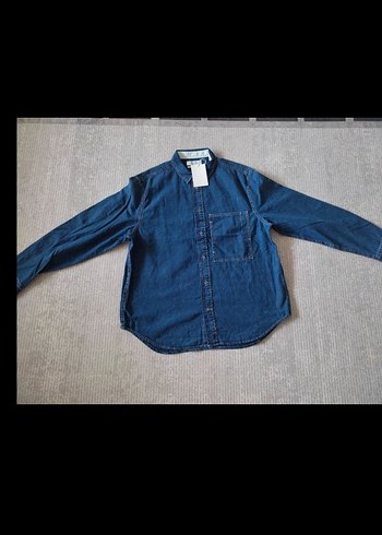 COS ERKEK DENİM KOT GÖMLEK SEDEF DÜĞMELİ L BEDEN - Görsel 2