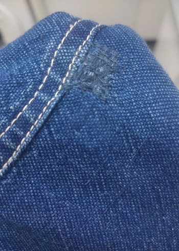 COS ERKEK DENİM KOT GÖMLEK SEDEF DÜĞMELİ L BEDEN - Görsel 4