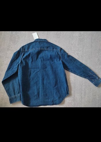 COS ERKEK DENİM KOT GÖMLEK SEDEF DÜĞMELİ L BEDEN - Görsel 3