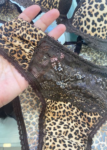 m Beden Orkide Maria Leopar Desenli Push-Up Sütyen Takımı #80B #dolgulu