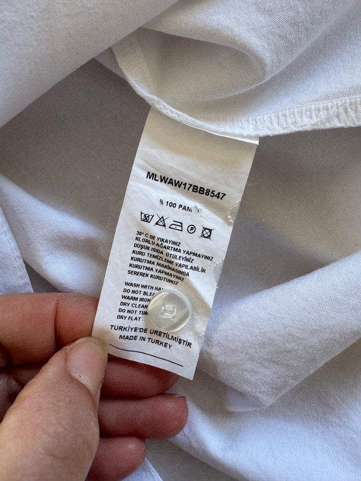 Trendyol pamuklu yakası pencereli açık önü çiçek aplikeli gömlek - Görsel 5