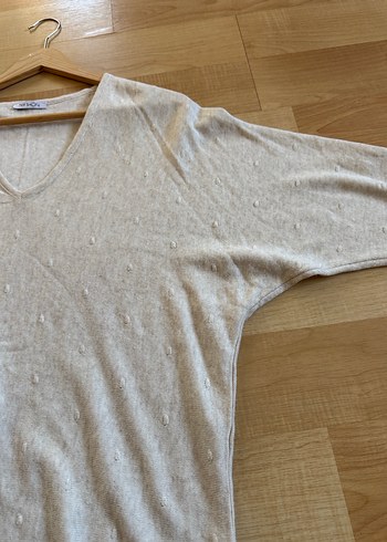 V Yaka Uzun Kollu Yarasa Triko Kazak - Görsel 5