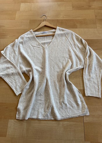 V Yaka Uzun Kollu Yarasa Triko Kazak - Görsel 8