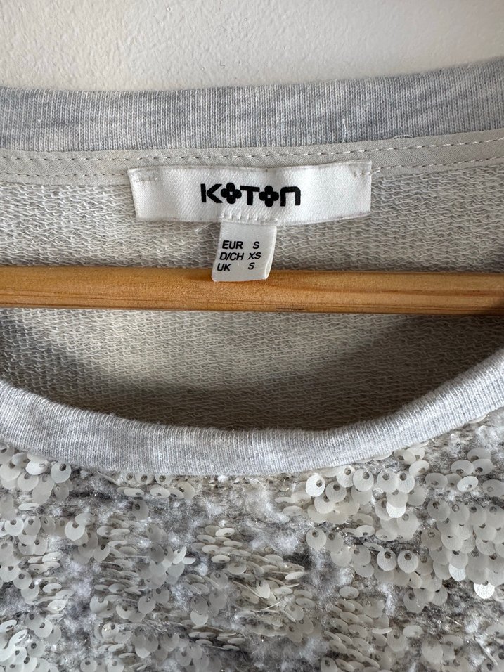 Koton önü pullu Uzun Kollu Sweatshirt - Görsel 2