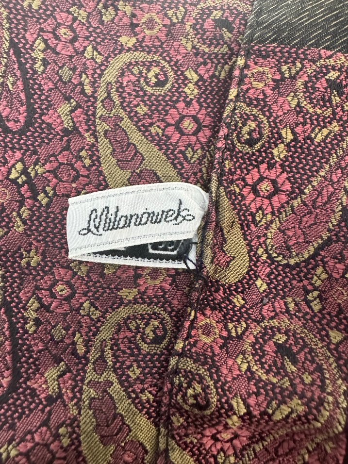 Şal Desenli Bordo-Yeşil Renk Püsküllü Bohem Erkek Fular - Görsel 3