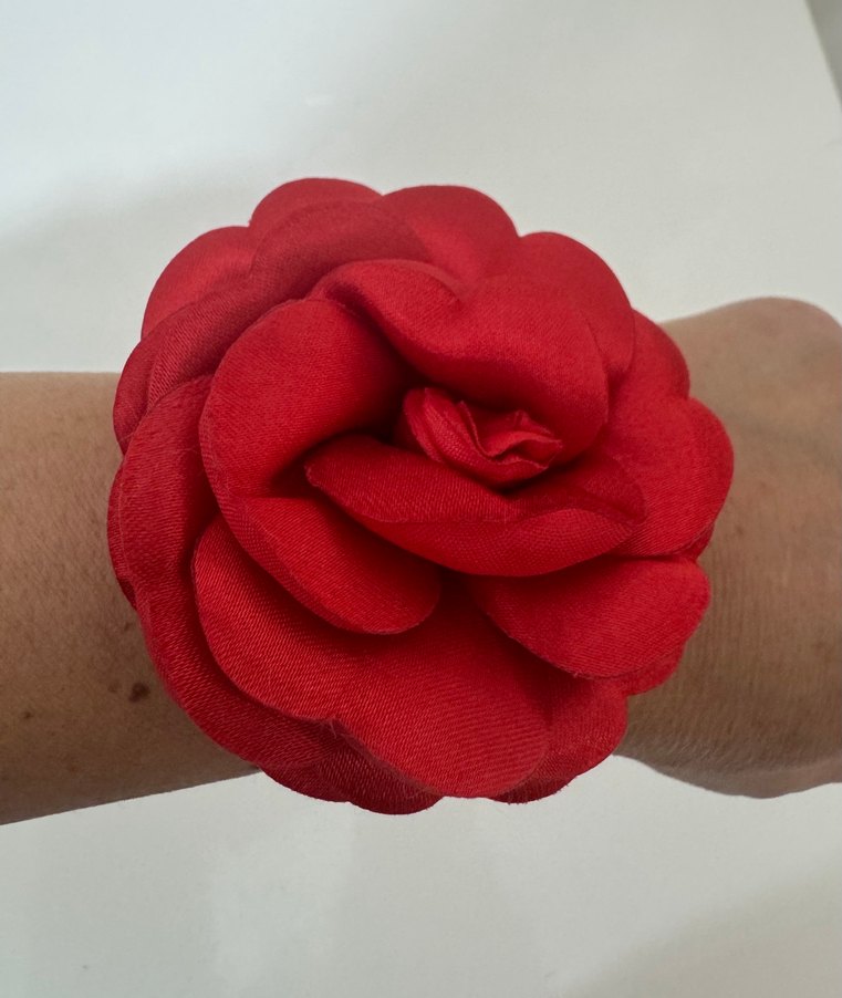 2 adet saten gül bileklik kına aksesuar - Görsel 3