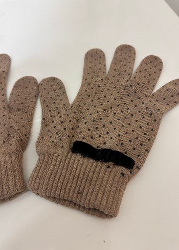 Kadın Bej Örgü Eldiven - Görsel 3
