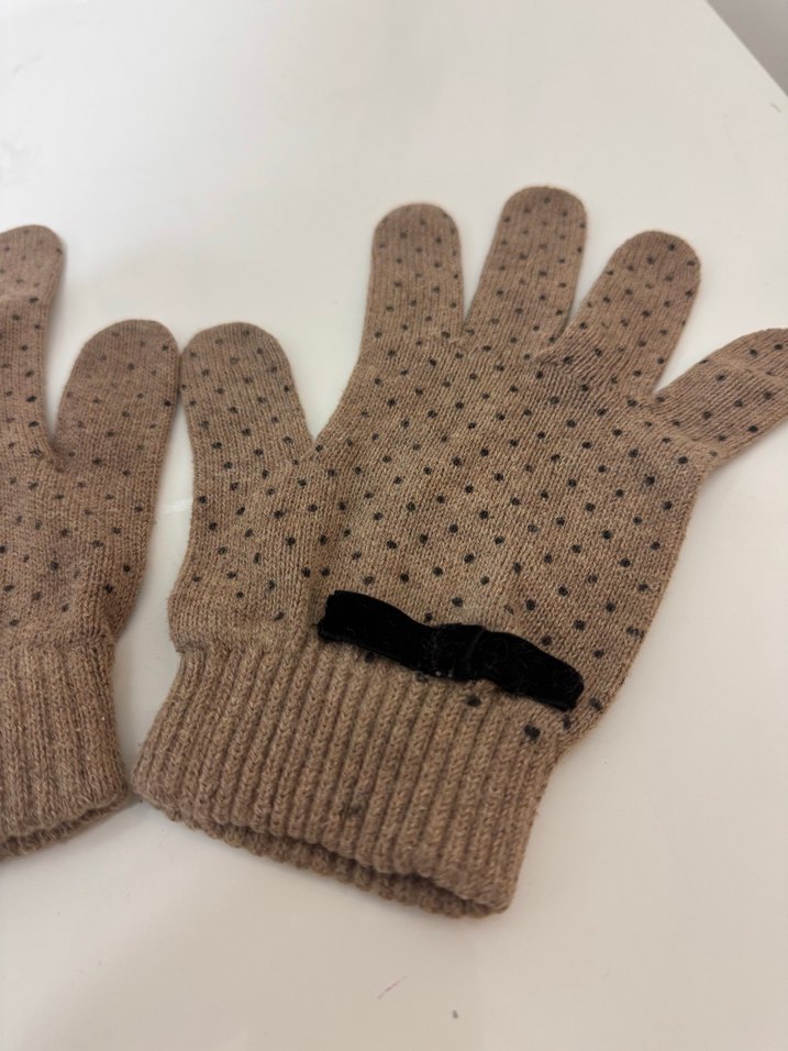 Kadın Bej Örgü Eldiven - Görsel 3
