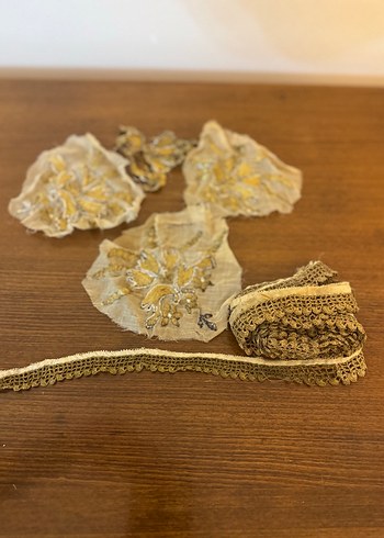 Antika ipek tel kırma Nakışlı El İşi Şeritler - Görsel 4